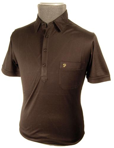 FARAH VINTAGE Mens Retro Mod Jersey Polo Shirt (B)